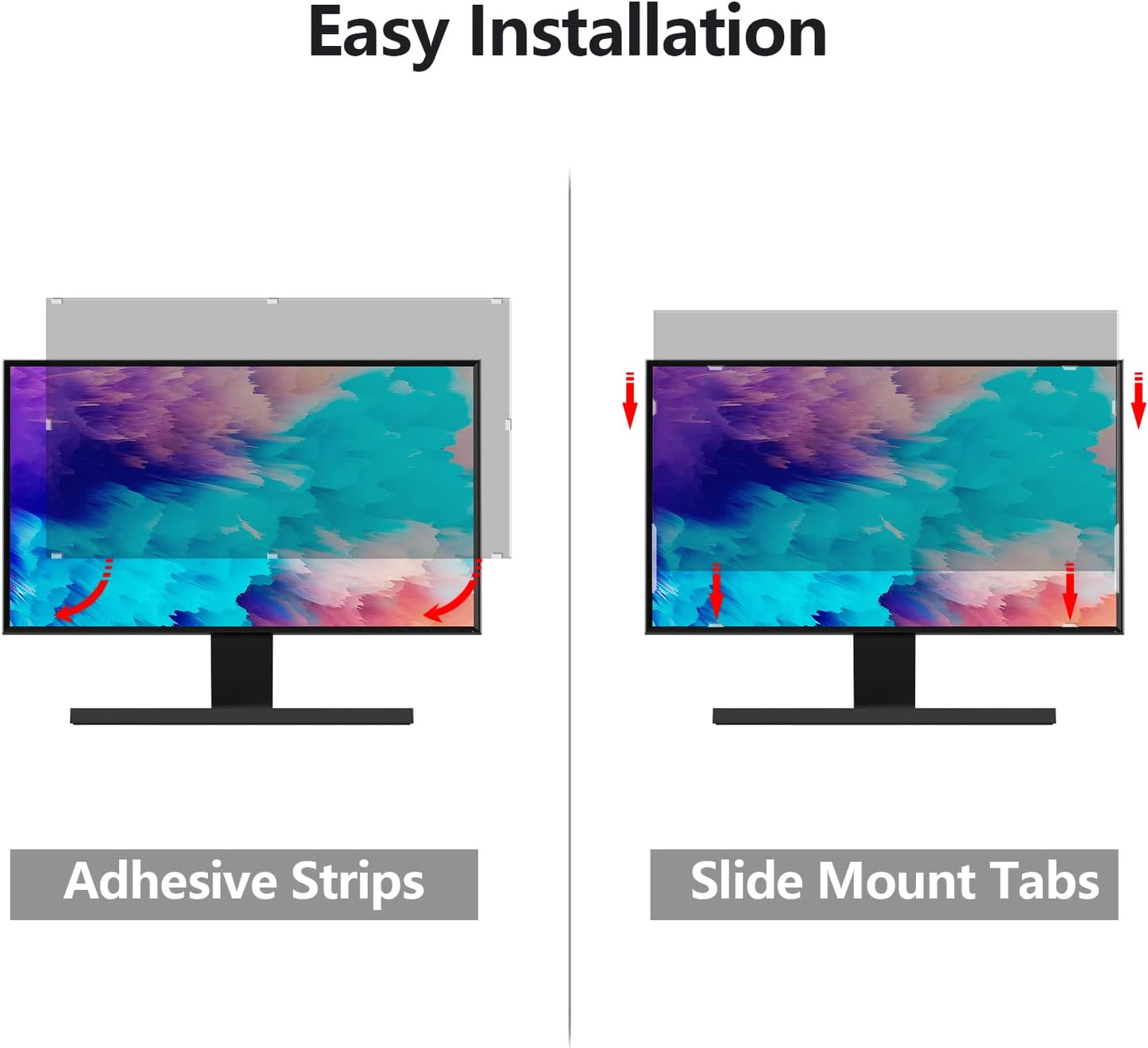 [2 Pack] 21.5 Inch Computer Privacy Screen Protector for 16:9 Widescreen Monitors-Anti-Glare & Blue Light Filter,Anti-Spy Film,Reduces Eye Strain (Fits Most Desktop Screens)