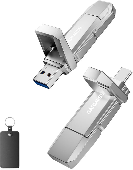 128GB USB C Flash Drive Up to 450MB/s USB 3.2 Solid State Thumb Drive 2-in-1 Dual Flash Drive Data Storage Memory Stick Compatible with Smartphone Tablet Computer Game Console