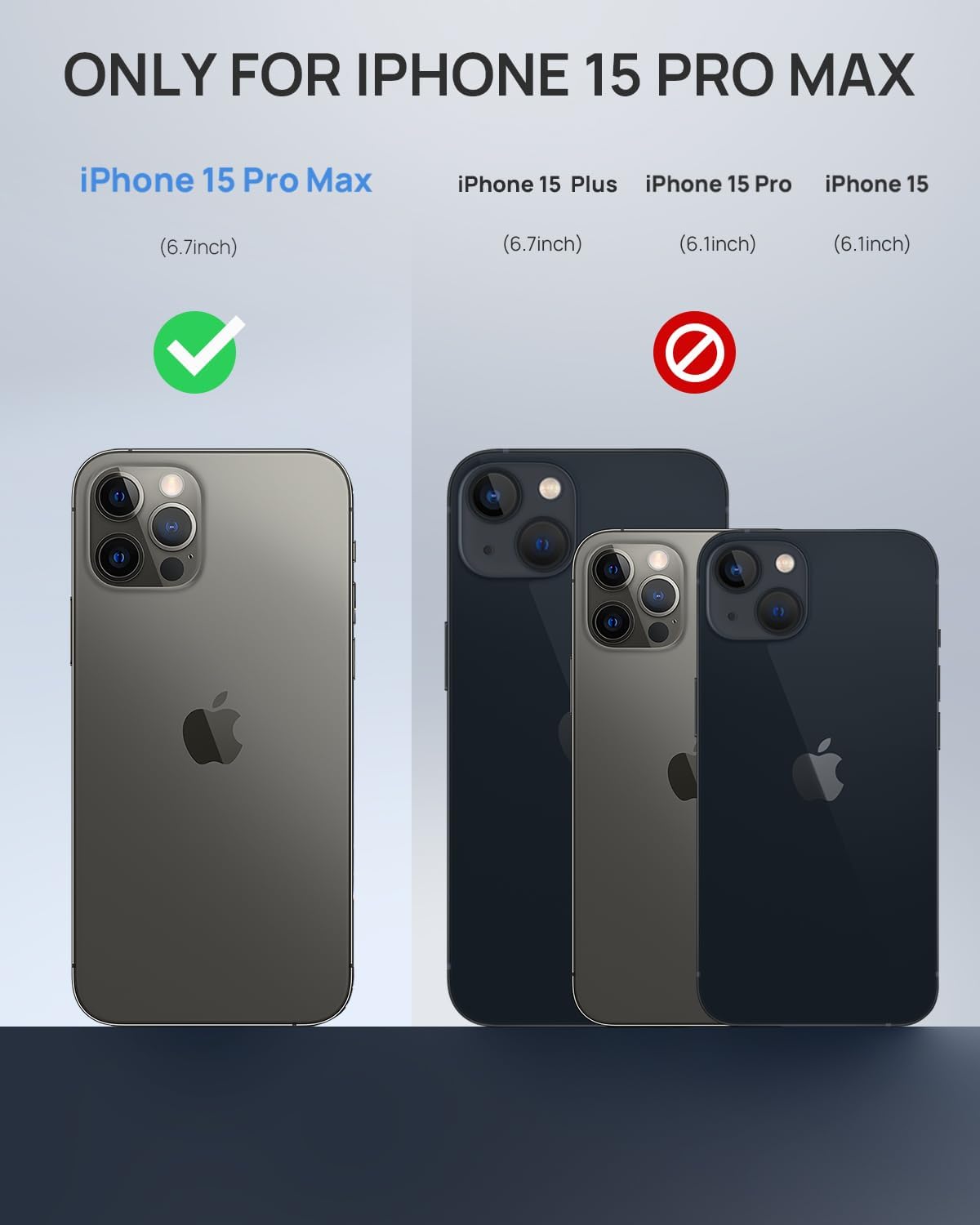 Lanhiem Magnetic for iPhone 15 Pro Max Case, IP68 Waterproof Dustproof Case, [Compatible with Magsafe] [Built-in Screen Protector] Full Body Heavy Duty Rugged Phone Cover 6.7 inch, Black/Clear