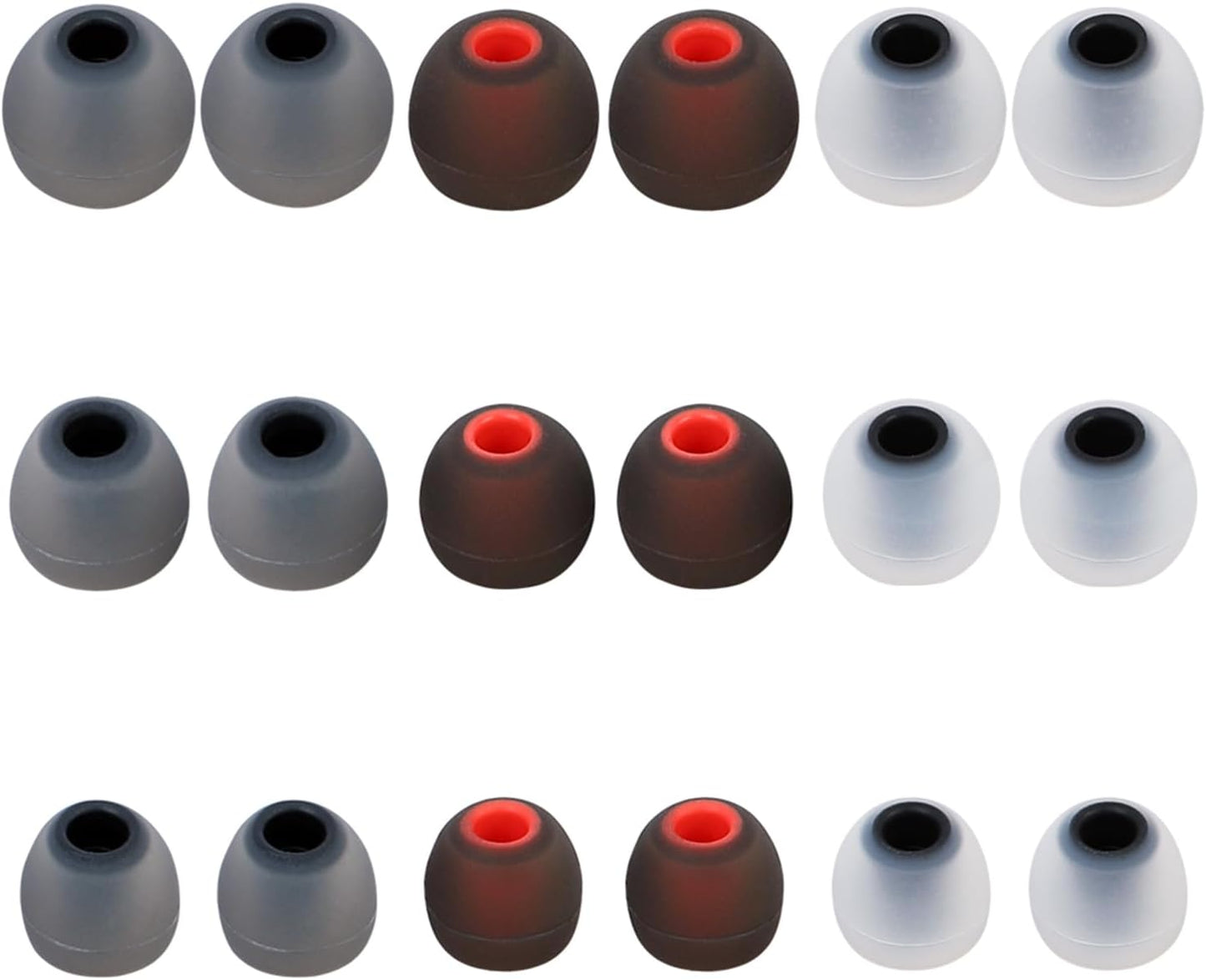 Silicone Earbud Tips - Fit for In-Ear Headphones (Inner Hole 3.8mm-5.1mm) - 9 Pairs S/M/L