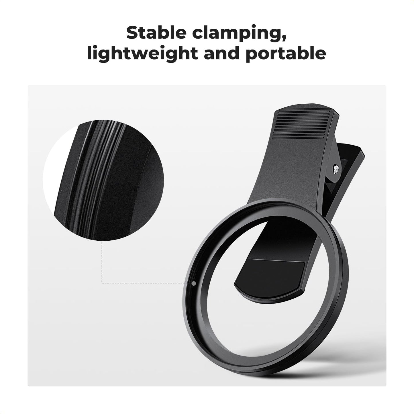 K&F Concept 52mm Clip-on CPL Phone Camera Lens Filter Kit, Circular Polarizer Polarizing Filter Compatible with iPhone 15 14 13 12 11