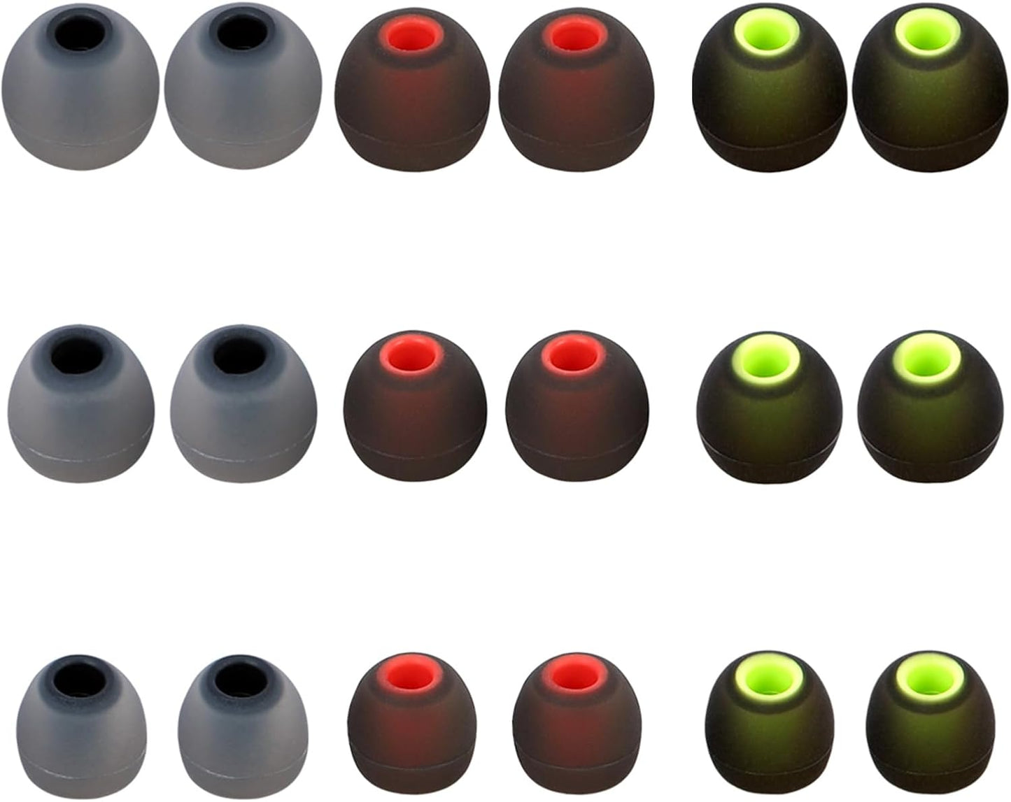 Silicone Replacement Earbud Tips Earbud Covers Ear Tips Fit for in-Ear Headphones (Inner Hole 3.8mm -5.1mm) Earbud Replacement Tips 9 Pairs