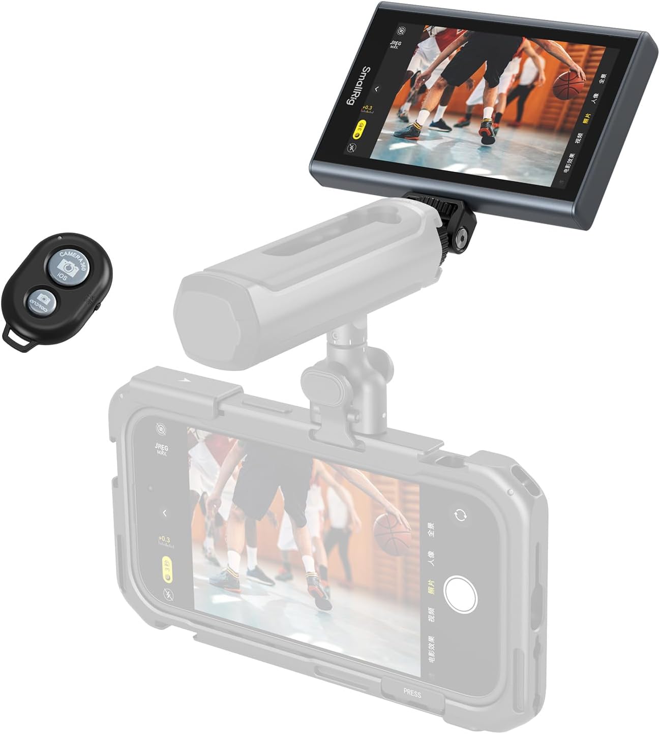 SmallRig Phone Monitor Screen with Wireless Control, 1080P Wireless Recording (Support 4K 30fps), Video Monitor with Cold Shoe Mount, Real-Time Screen Sharing, for iPhone for MagSafe - 4850