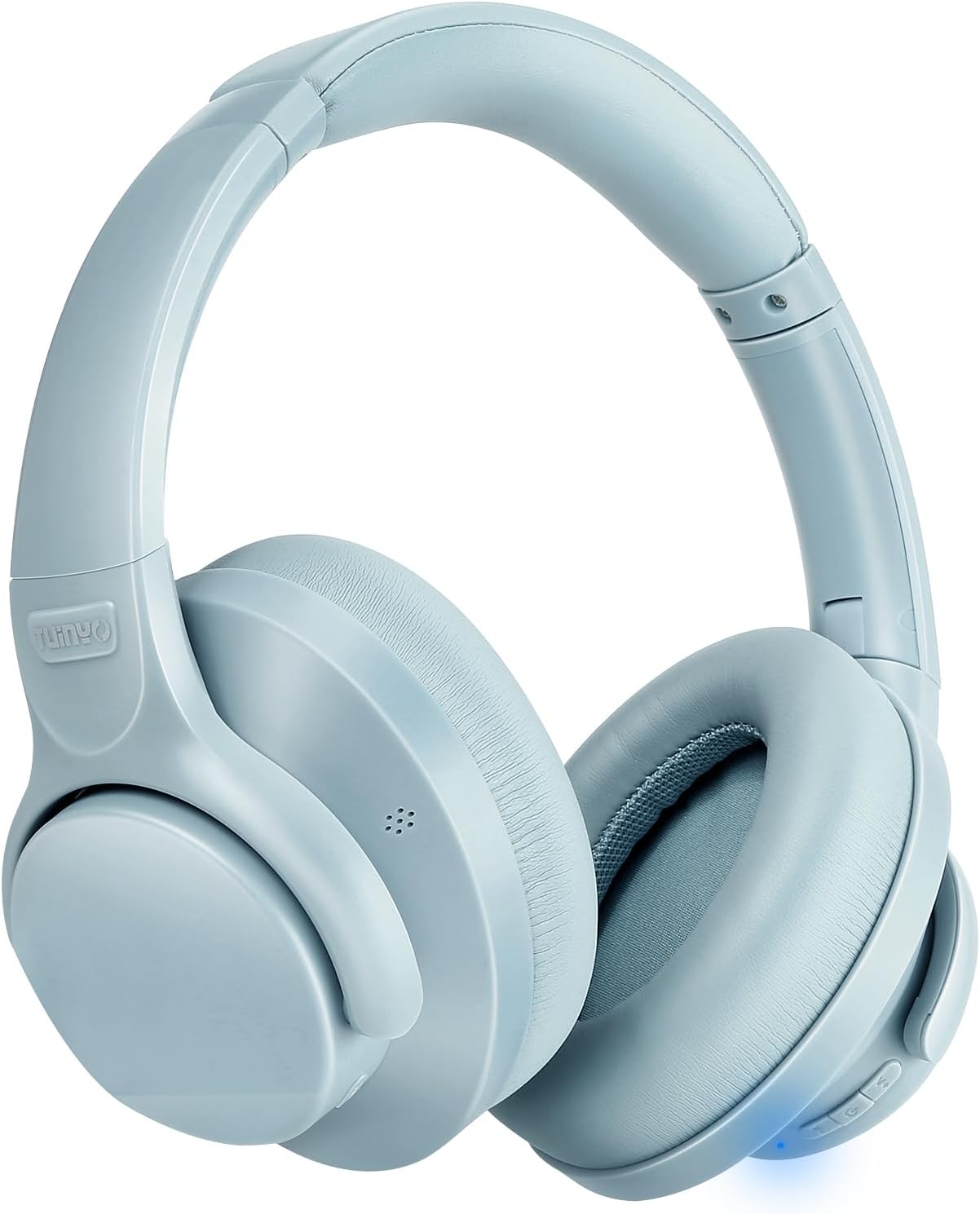 TUINYO Wireless Headphones - Noise Cancelling Over Ear Bluetooth Headphones with 60H Playtime, Deep Bass Hi-Fi Stereo Sound & Comfortable Earpads for Travel, Home and Office-Blue Gray…