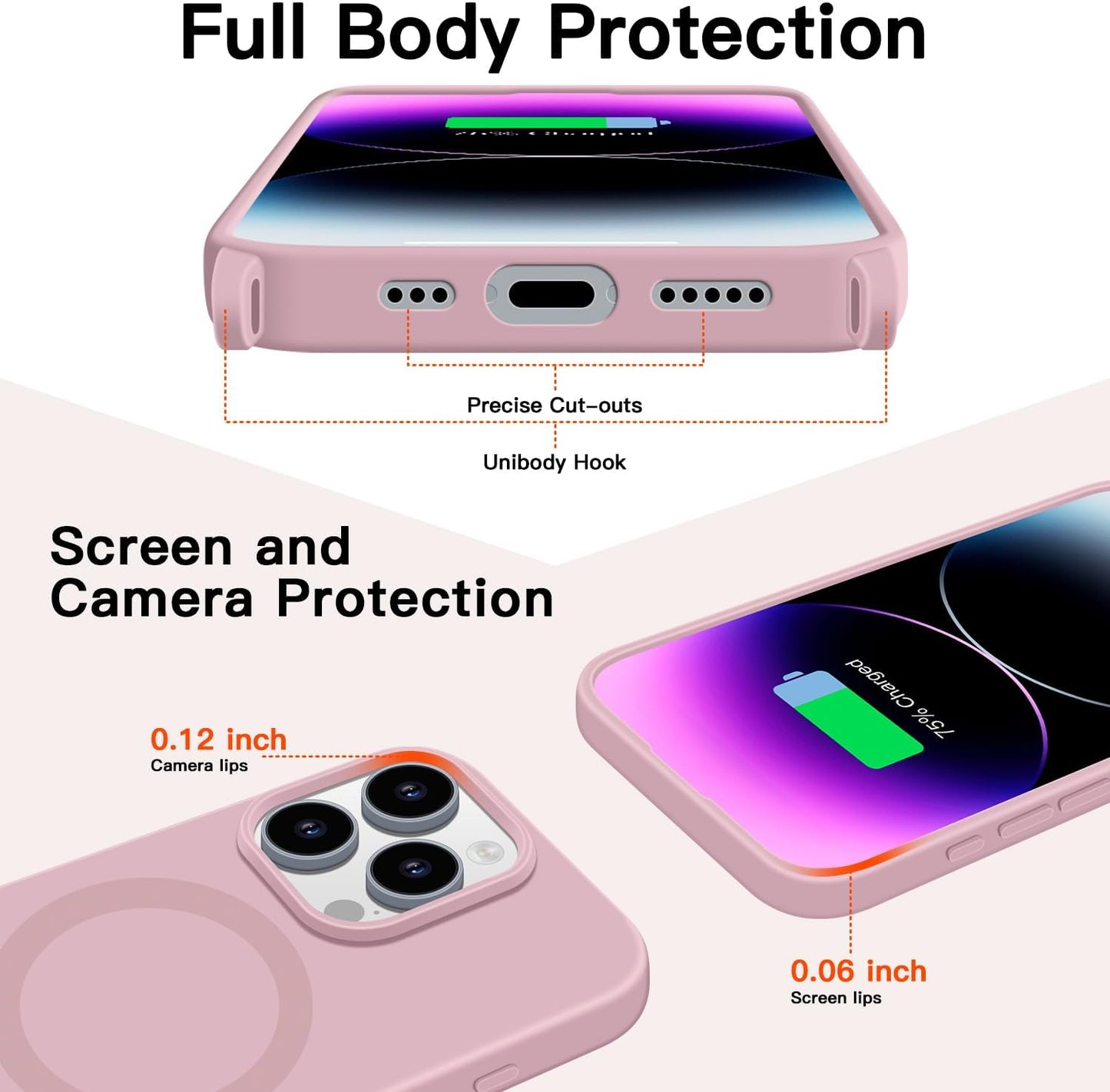 for iPhone 16 Pro Case with Lanyard [Compatible with MagSafe], Crossbody Phone Case with Neck Strap Adjustable, Magnetic Phone Cover for iPhone 16 Pro 6.3'' Pink