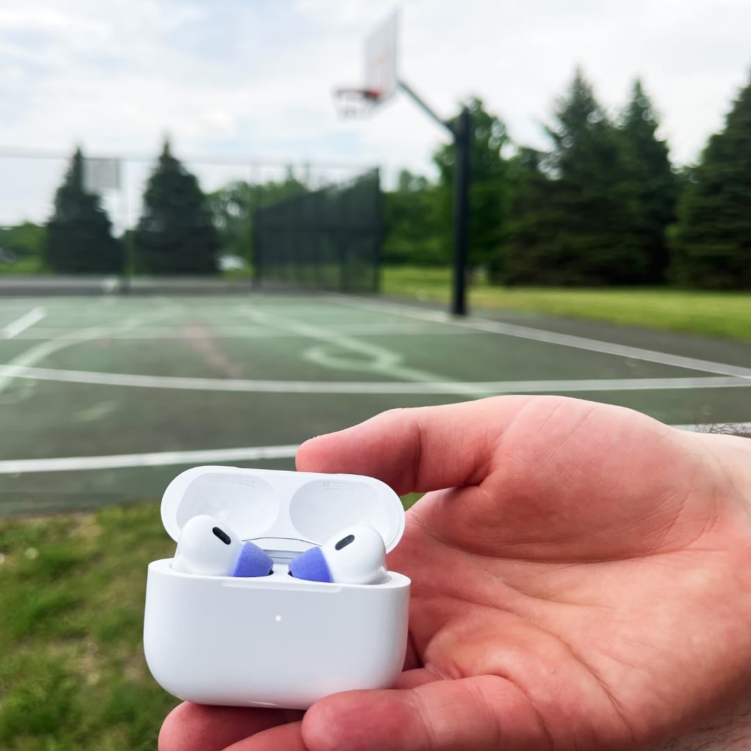 Comply Memory Foam Replacement Earbud Tips for Apple AirPods Pro 1 & 2 | Ultimate Comfort, Secure Fit, Superior Noise Isolation | Anti Slip, Prevent from Falling Out | Blue, Large (3 Pairs)