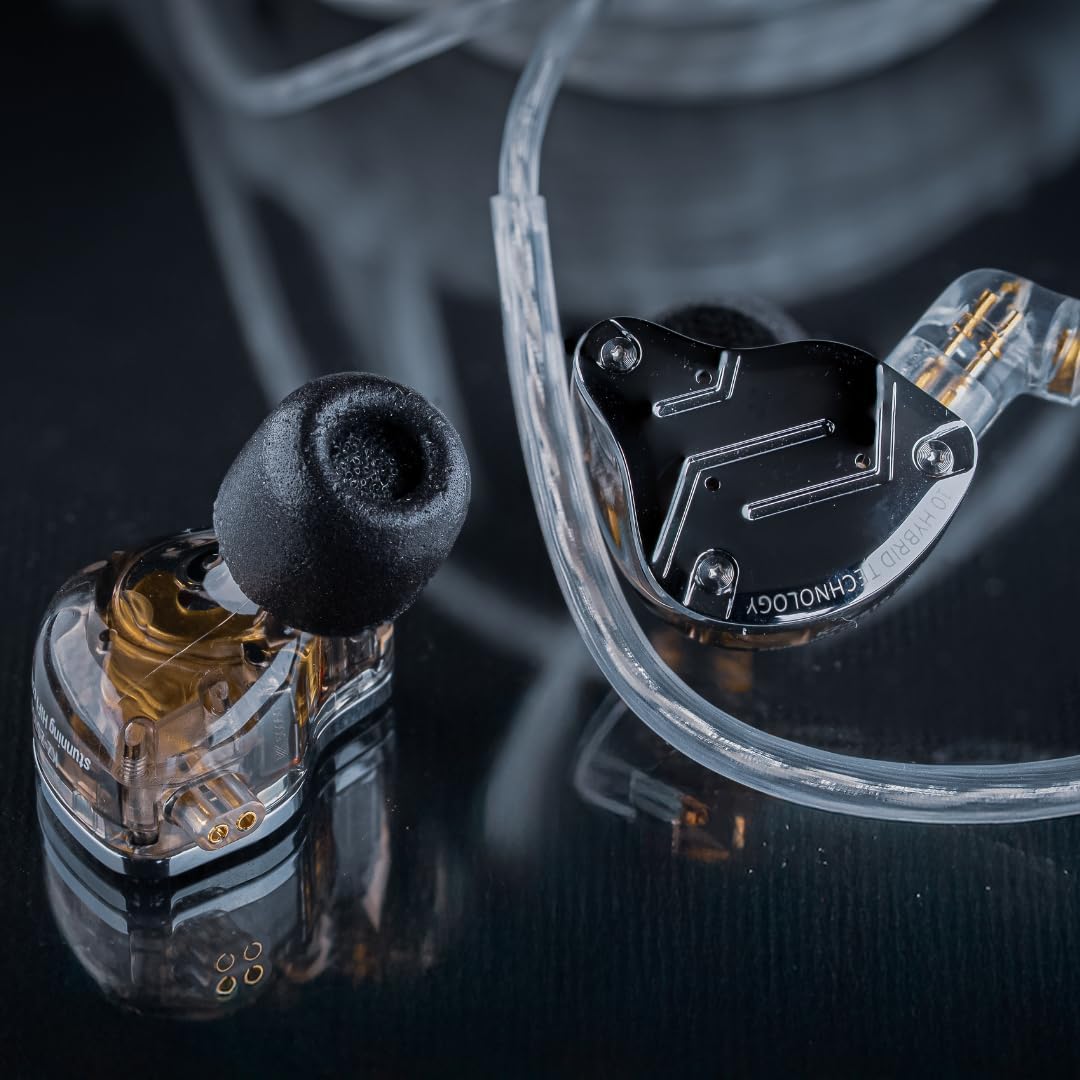 Comply 500 Core Series | Memory Foam Replacement IEM Ear Tips for KZ, Moondrop, FiiO Sennheiser & More | Superior Noise Isolation, Ultimate Comfort, Secure Fit | TechDefender, Black, Large (3 Pairs)