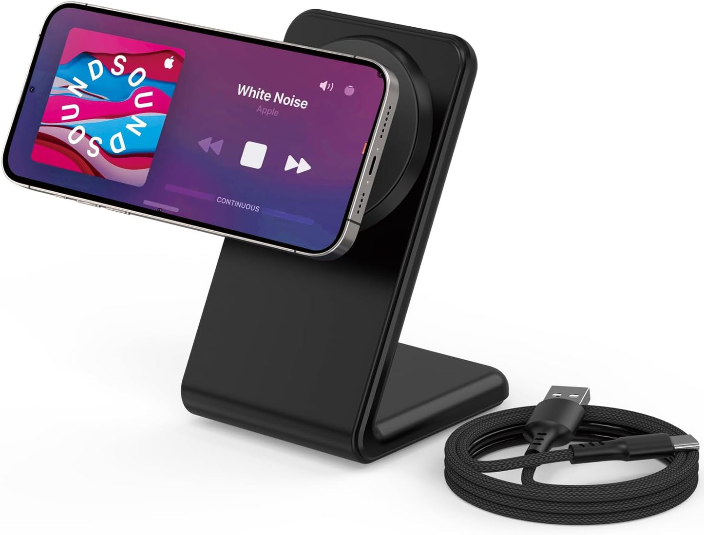 Mag.Safe Charger - iPhone Charger Stand, Fast Magnetic Wireless Charger for iPhone 16/15/14/13/12 Series - Black