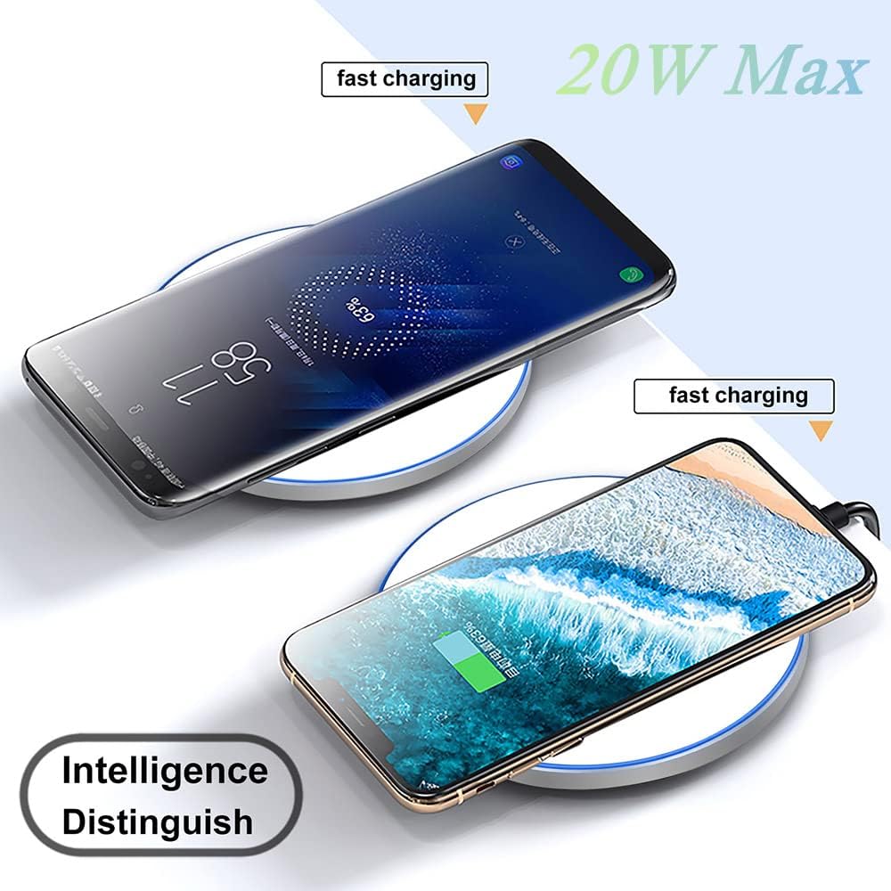 Fast Wireless Charger,20W Max Wireless Charging Pad Compatible with iPhone 16/16 Pro/16 Pro Max/16 Plus/15/14/13/12/11/X,AirPods;FDGAO Induction Charge Mat for Samsung Galaxy S25/S24/S23/S20