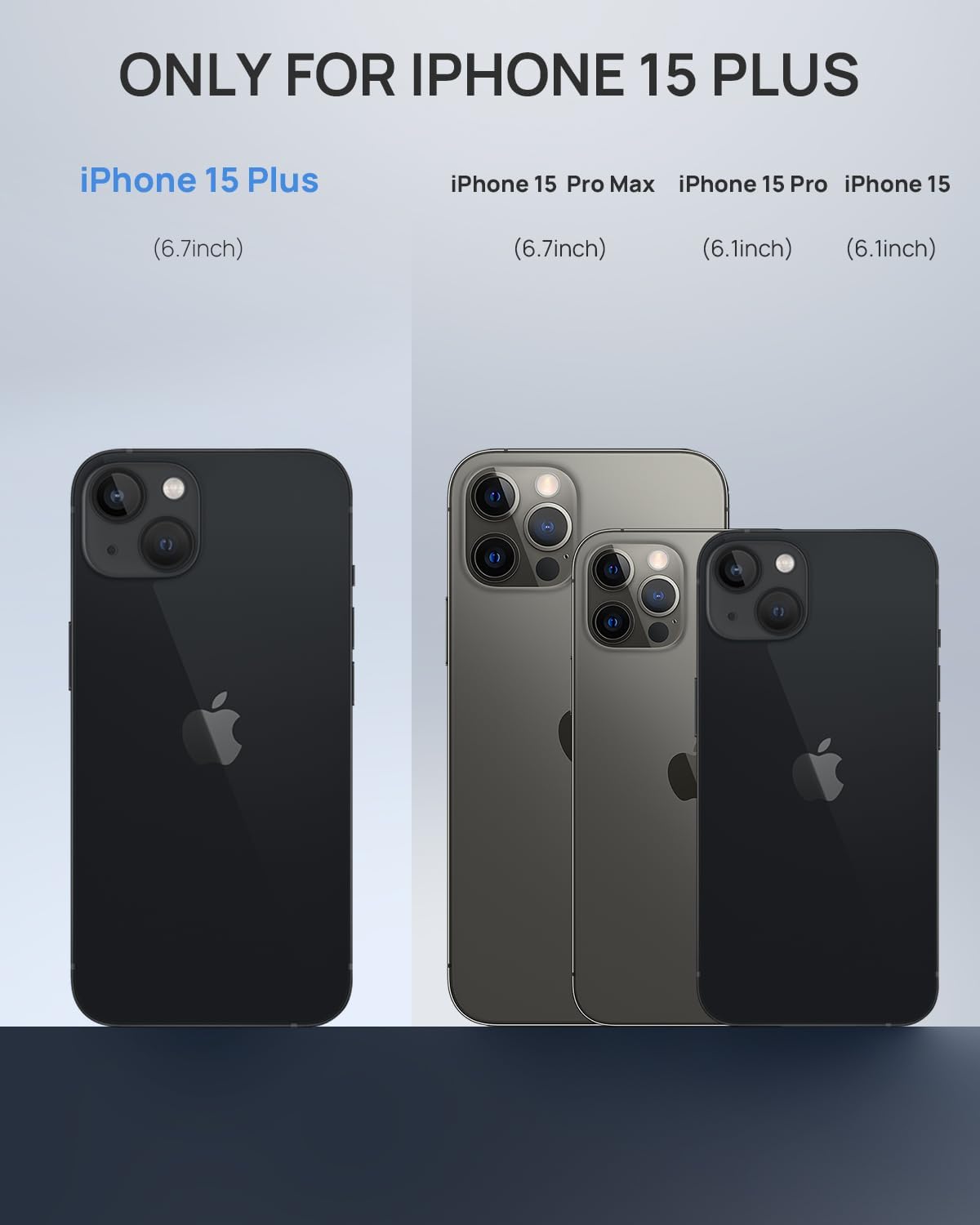 Lanhiem Magnetic for iPhone 15 Plus Case, IP68 Waterproof Dustproof Case, [Compatible with Magsafe] [Built-in Screen Protector] Full Body Heavy Duty Rugged Phone Cover 6.7 inch, Black/Clear