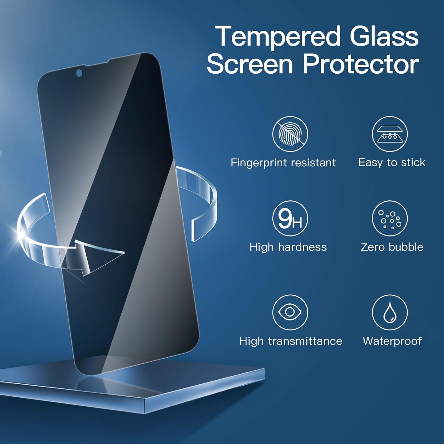 NEW'C 3 Pack Privacy for iPhone 16e, iPhone 14, iPhone 13, iPhone 13 Proo Screen Protector (6.1 inches), Enhanced 28-Degree Privacy Angle, Ultra Durable 9H Hardness, Bubble-Free