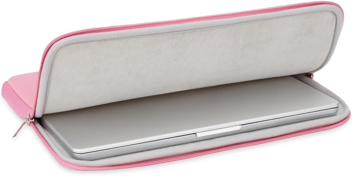RAINYEAR 11-11.6 Inch Laptop Sleeve Protective Case Soft Lining Carrying Bag Padded Zipper Cover Compatible with 11.6" MacBook Air for 11" Notebook Computer Tablet Chromebook (Pink, Upgraded Version)