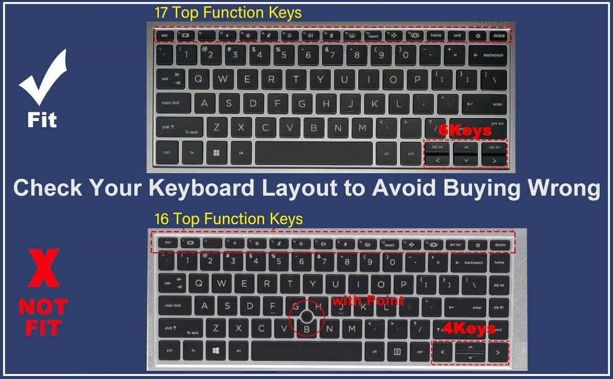 Keyboard Cover for HP EliteBook 830 835 840 845 1040 G9 G10 2024 2023 2022 13.3 14 inch Laptop Accessories Keyboard Protective Skin (Not fit The 830/840/845/1040 G11 G8 G7 G6 G5 G4 G3)-Black