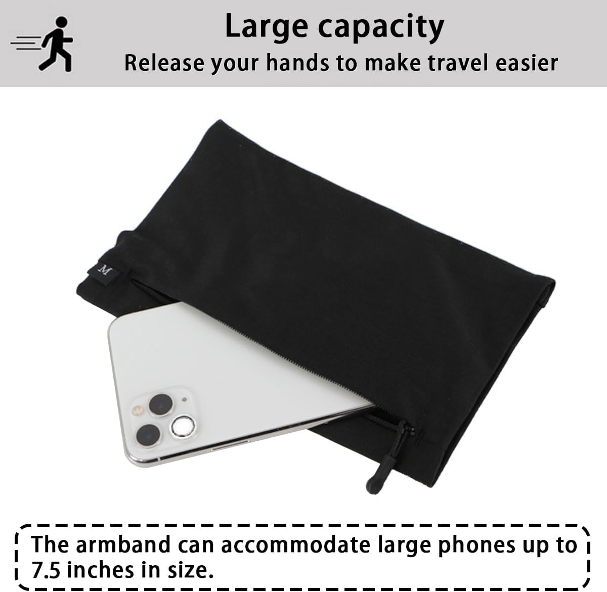 Running Phone Armband for Men Women,Universal Arm Bands for Phones Below 7.5 Inches,Waterproof Cell Phone Armband for Hiking,Running,Cycling,Climbing(Star Stripes XL)