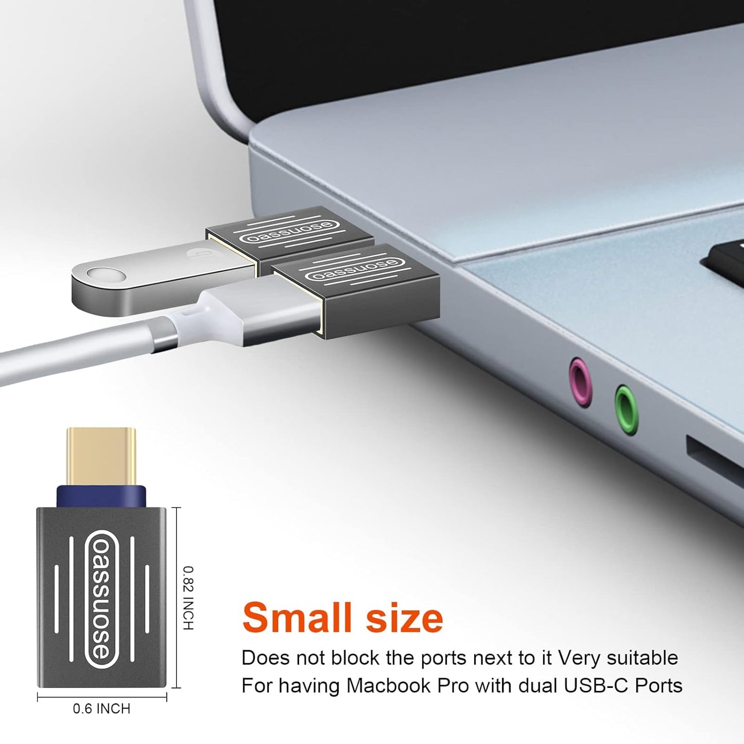 4-Pack USB C to USB Adapter [Gold-Plated],Type-C Male to USB 3.0 Female Adapter,Thunderbolt 3/4 to USB OTG Adapter for MacBook Pro 2020,iPad Pro 2020,MacBook Air 2020 and More Type C Devices (Grey)