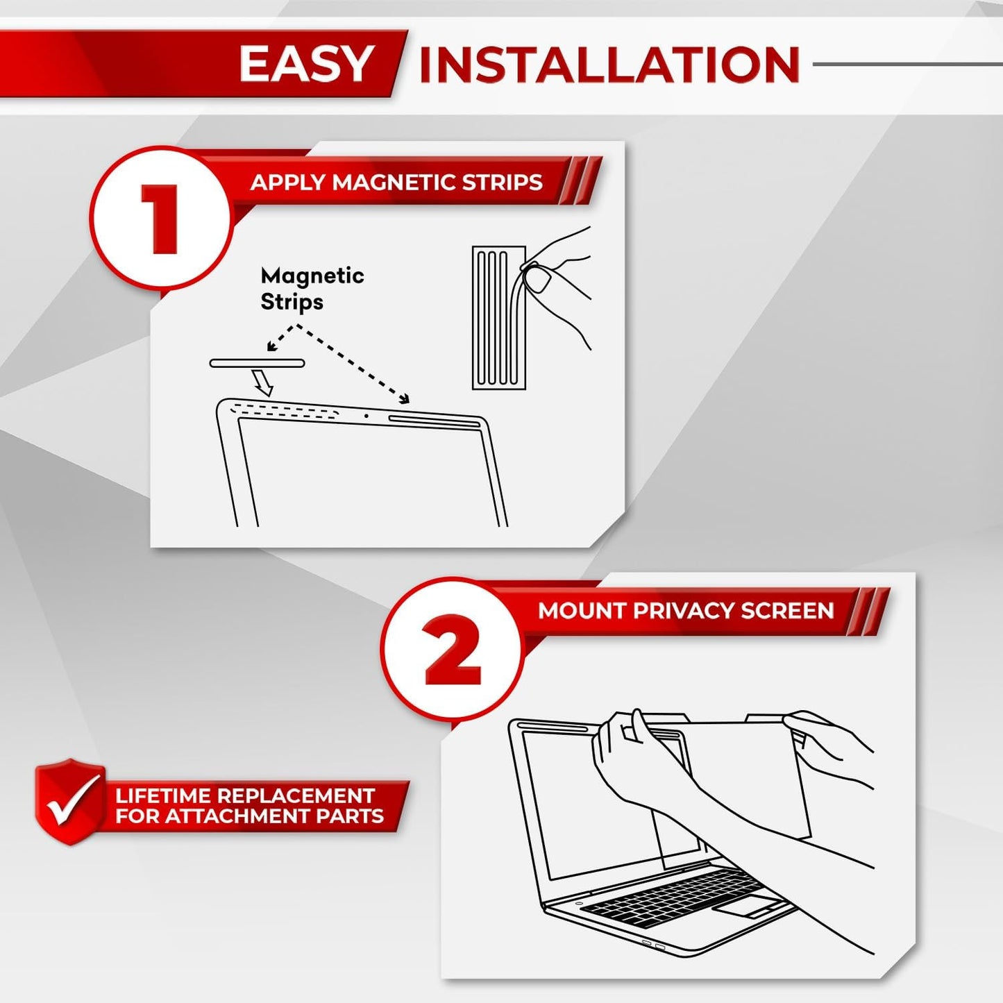 Magnetic Laptop Privacy Screen 14 Inch 16:10 - Removable Computer Privacy Filter Shield and Protector