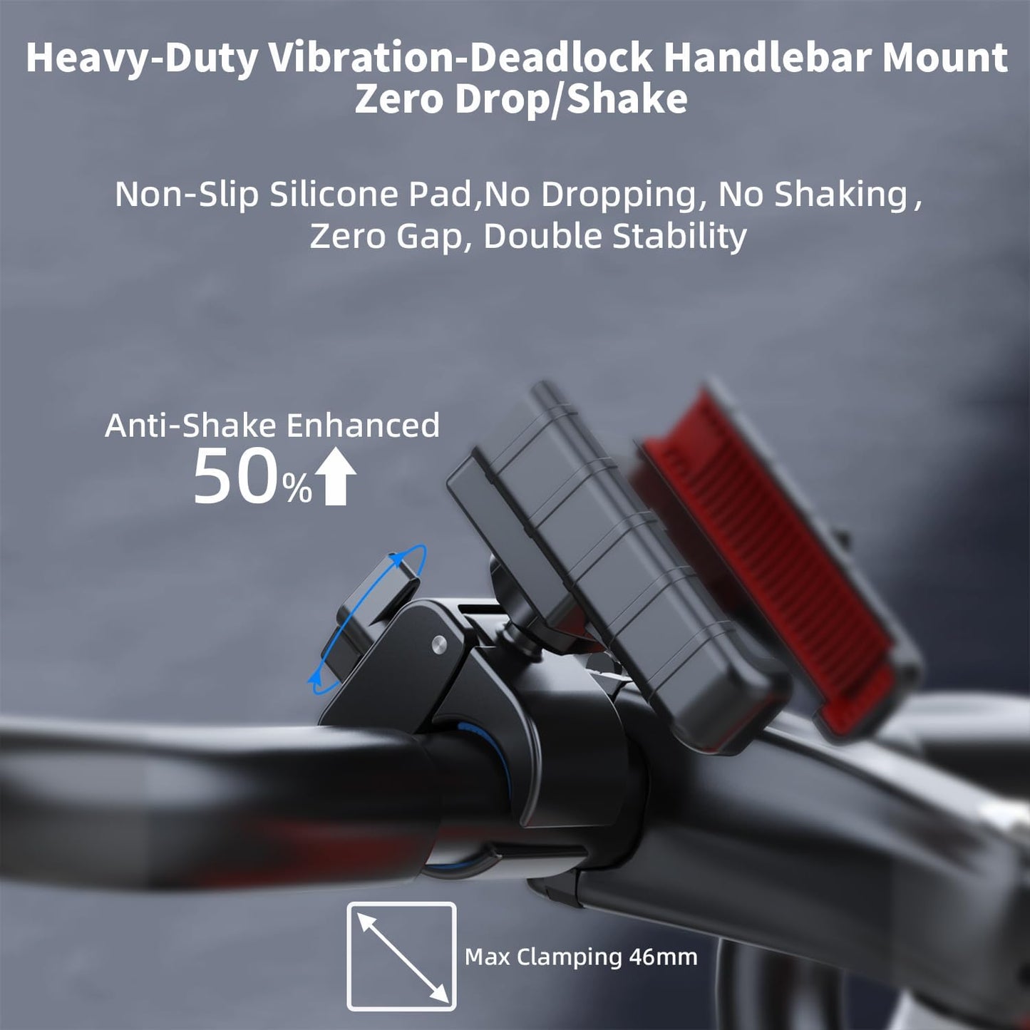 Bike Phone Holder - Motorcycle Phone Mount,Bike Phone Mount,Motorcycle Phone Holder for iPhone 16 Pro Max/Plus,15,14,13 More 4.7-6.8" Phones"