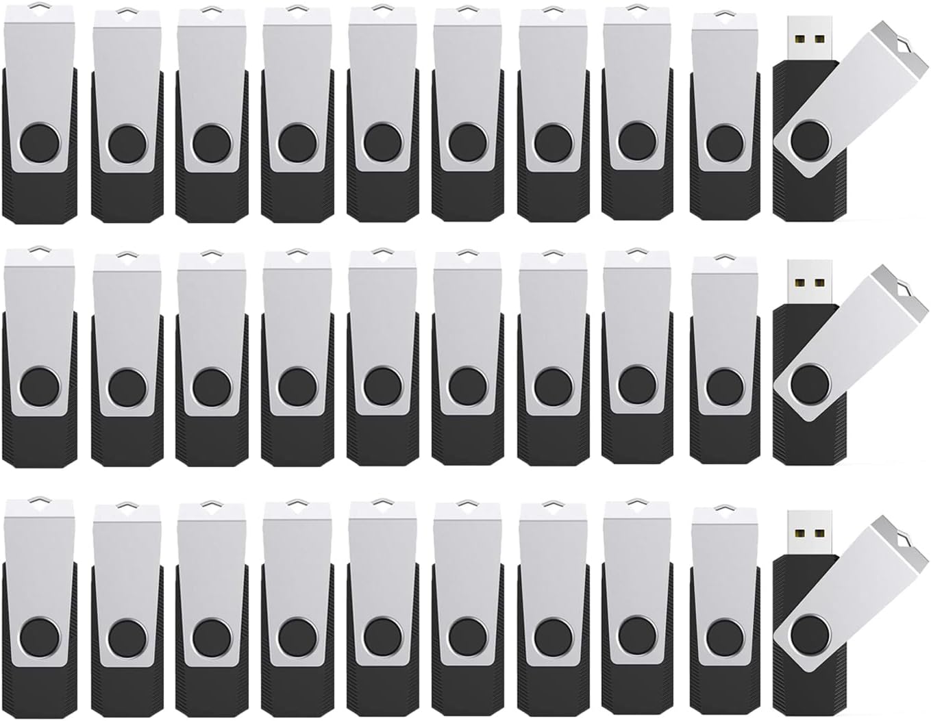 4GB Flash Drives 100 Pack, Wooolken USB 2.0 Thumb Drive with Lanyards Bulk USB Sticks for Weddings,Office, School, Data Storage Backup