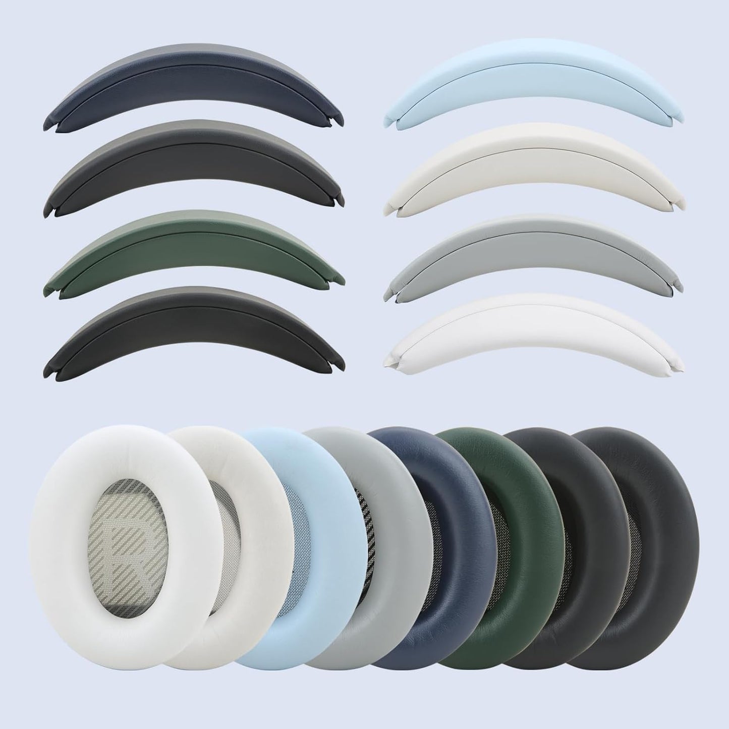 Ear Cushion and Protein Leather Replacement Headband Pad Kit for Bose QuietComfort 35 45 QC35 QC45 with Noise Isolation Memory Foam (Dark Gray)