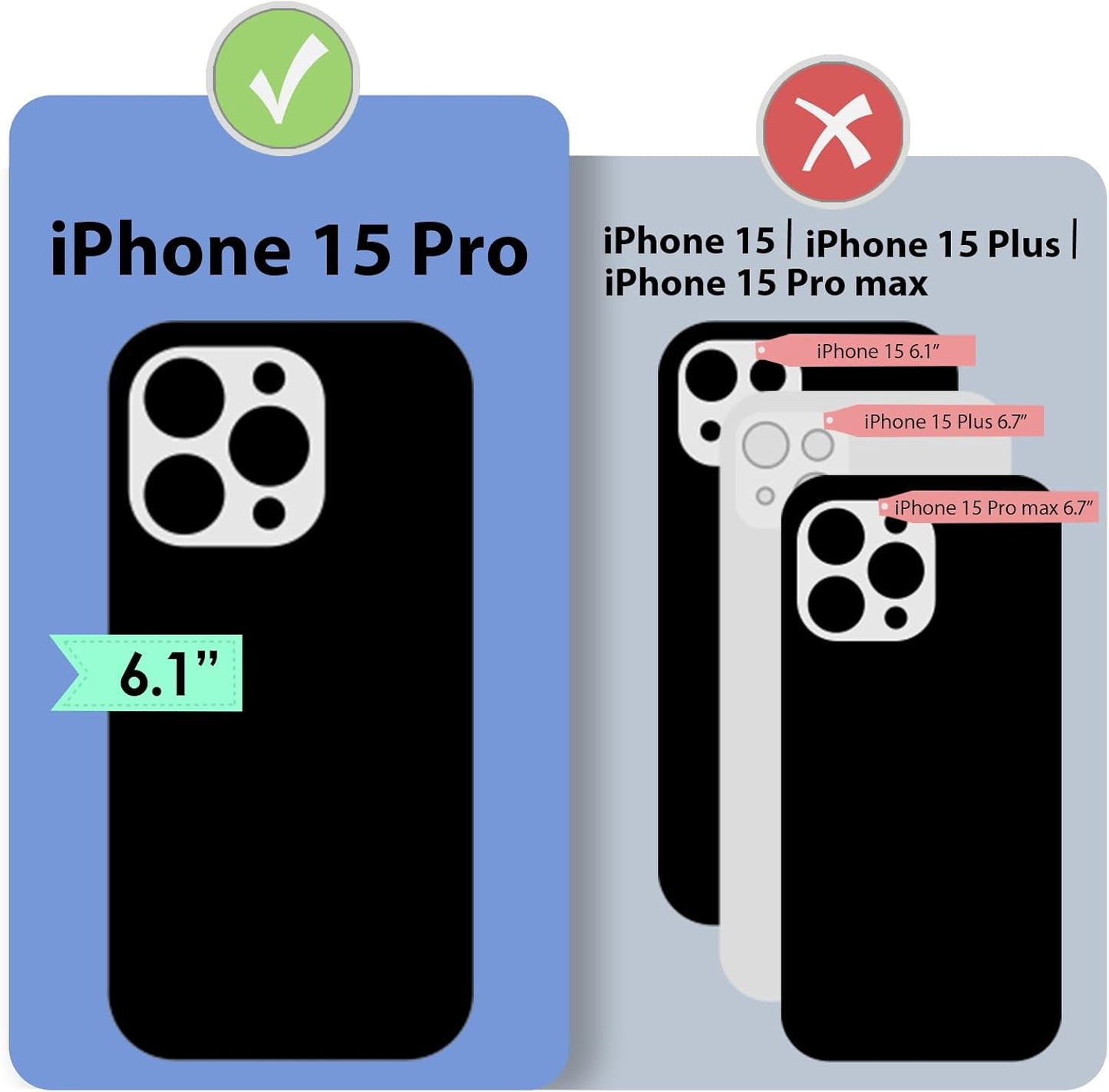 ZVE Wallet Case for iPhone 15 Pro, Phone Case with Card Holder with Wrist Strap RFID Blocking Zipper Leather Cover for Women for iPhone 15 Pro, 6.1"(2023) - Black"