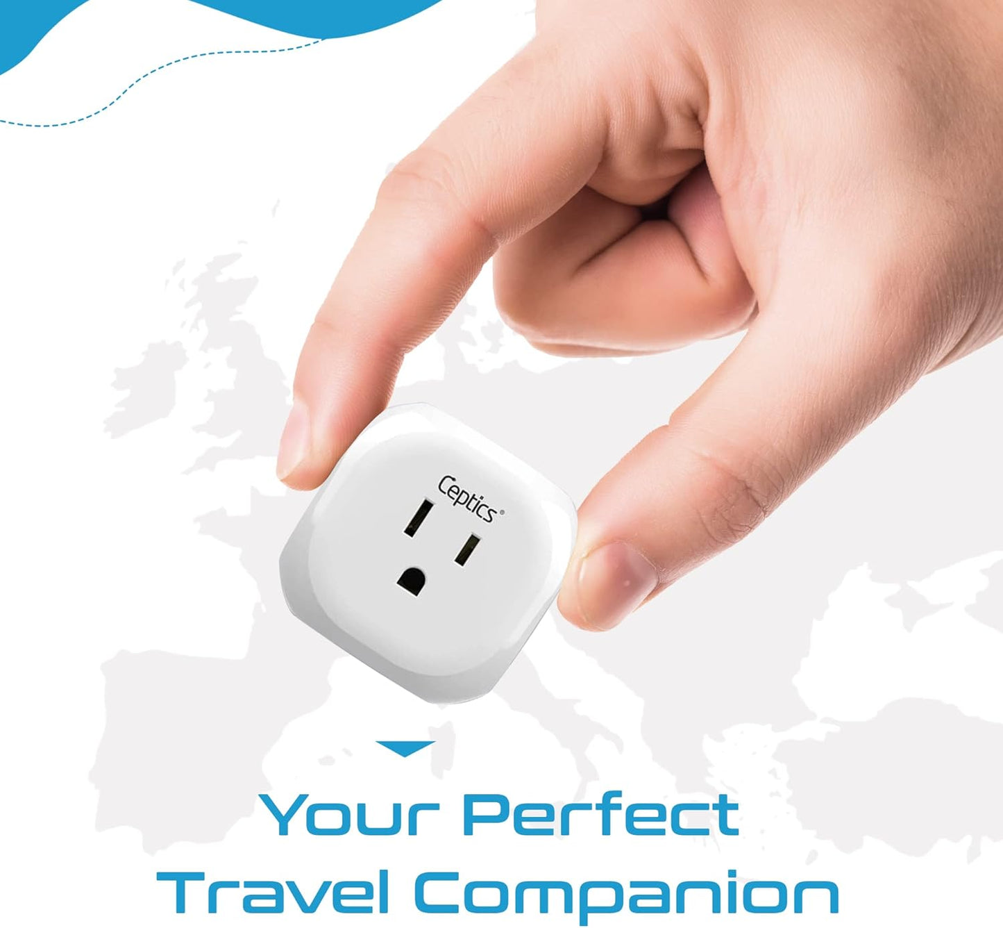 Ceptics India, Pakistan Travel Adapter - 4 Input - Ultra Compact - Light Weight - USA to Any Type D Countries Such as Bangladesh, Maldives and More - 2 Pack (PT-10)
