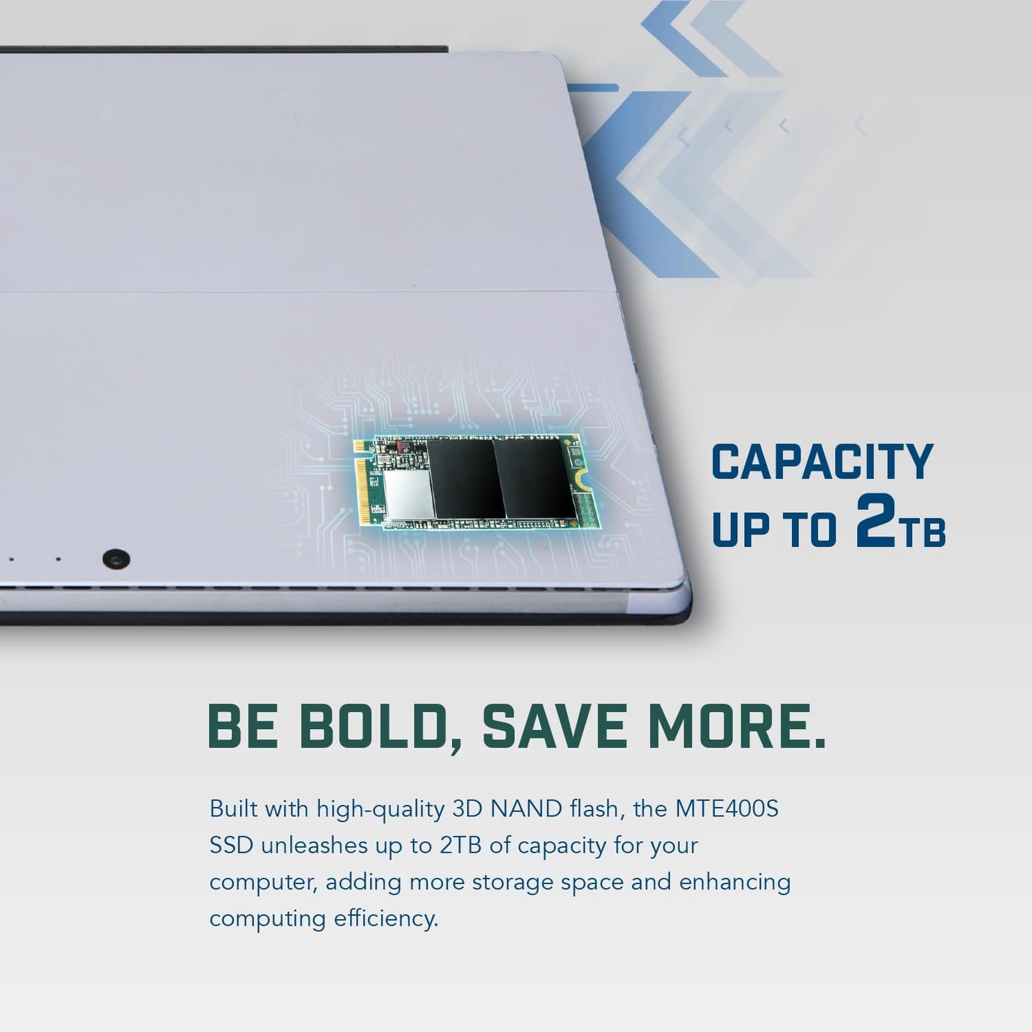 Transcend 1TB MTE400S M.2 2242 PCIe Gen3x4 SSD, Compatible with Ultra-Thin Laptops, Dram-Less Low Power, Up to 2000MB/s, TLC - TS1TMTE400S