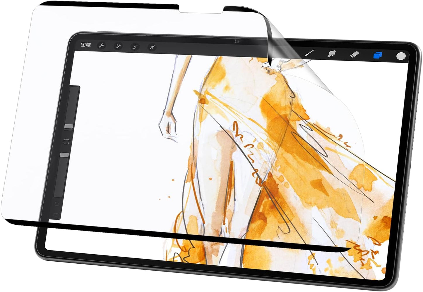 Nano-Suction Paper Feel Screen Protector for iPad Pro 11 inch 2024, Removable, Reusable, Write as Real Paper, Anti Glare, Stable