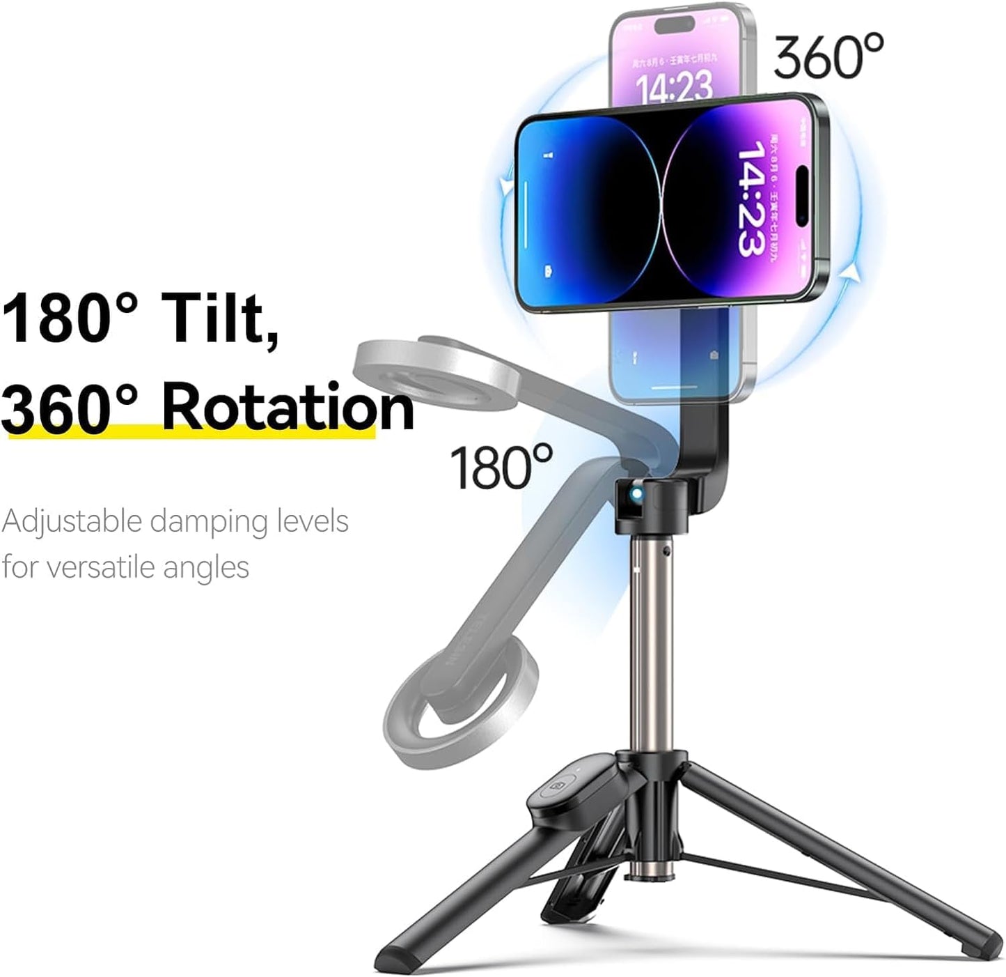 Tripod for iPhone, Selfie Stick for iPhone with Remote, Phone Tripod for Recording,Compatible with All Cell Phone and Camera, A67P-C (52")"