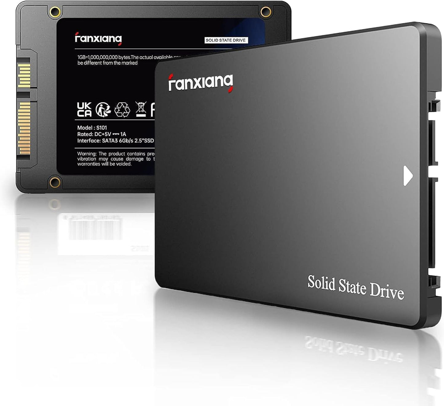 S101 1TB SSD SATA SSD 1TB Internal Solid State Drive SATA III 6Gb/s 2.5" SSD, UP to 550MB/s, 3D NAND TLC, Upgrade Laptop PC and Desktops