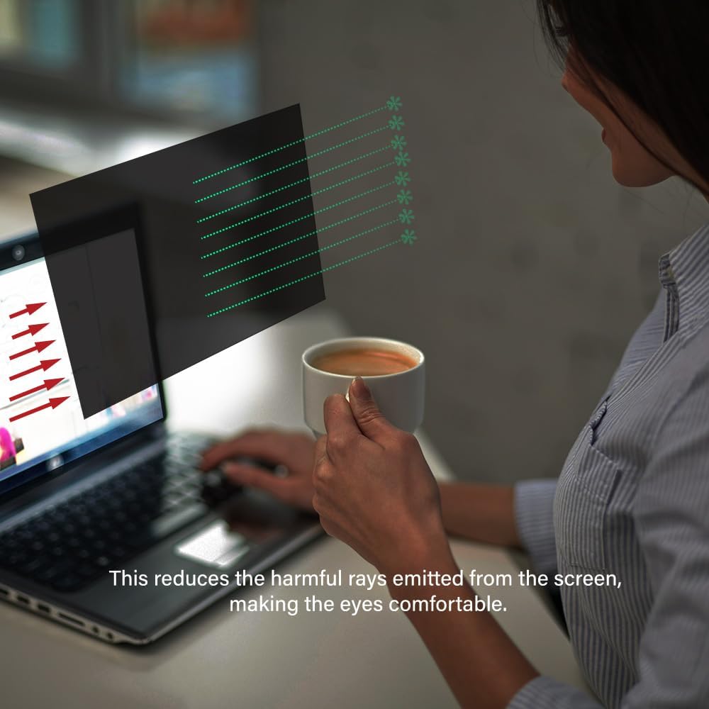 19 Inch - 16:10 Aspect Ratio - Computer Privacy Screen Filter for Widescreen Monitor - Anti-Glare - Anti-Scratch Protector Film - Protects Your Eyes from Harmful Glare and Blue Light
