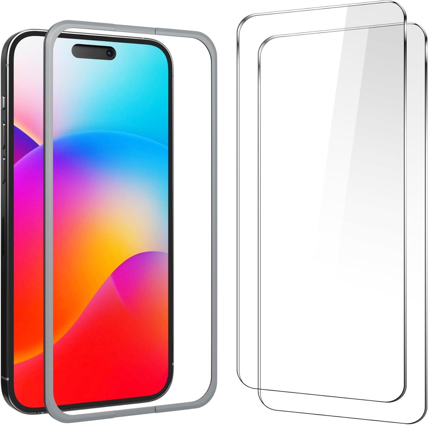 Compatible for iPhone 15 Screen Protector 6.1 inch, Anti Blue Light HD Tempered Glass Screen Protector Easy Installation, Case Friendly, 2 Pack