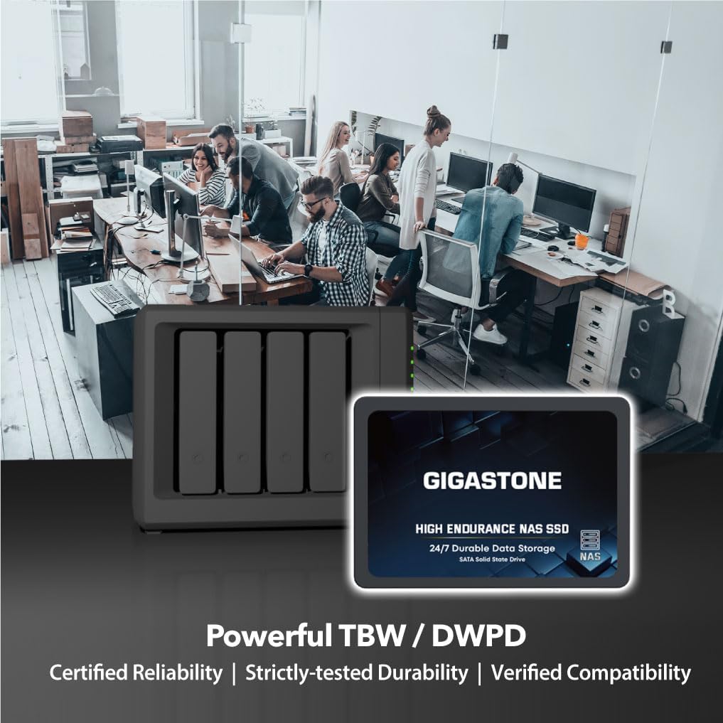 Gigastone 2TB NAS SSD Drive (8-Pack) 24/7 Durable TLC High Endurance RAID Data Storage Network Attached Storage 2.5" SATA Internal Solid State Hard Drives