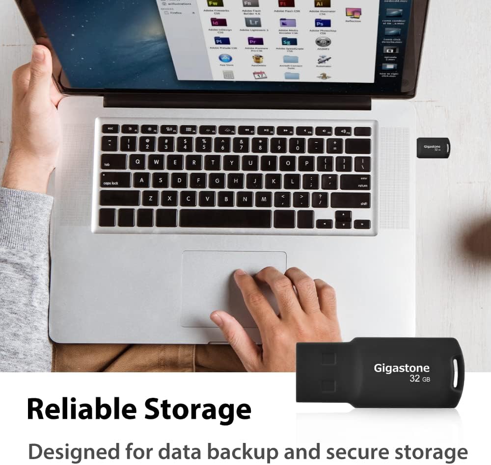 GIGASTONE V70 32GB 2-Pack USB 2.0 Flash Drive Thumb Drive Memory Stick Pen Drive Capless Design Pen Drive