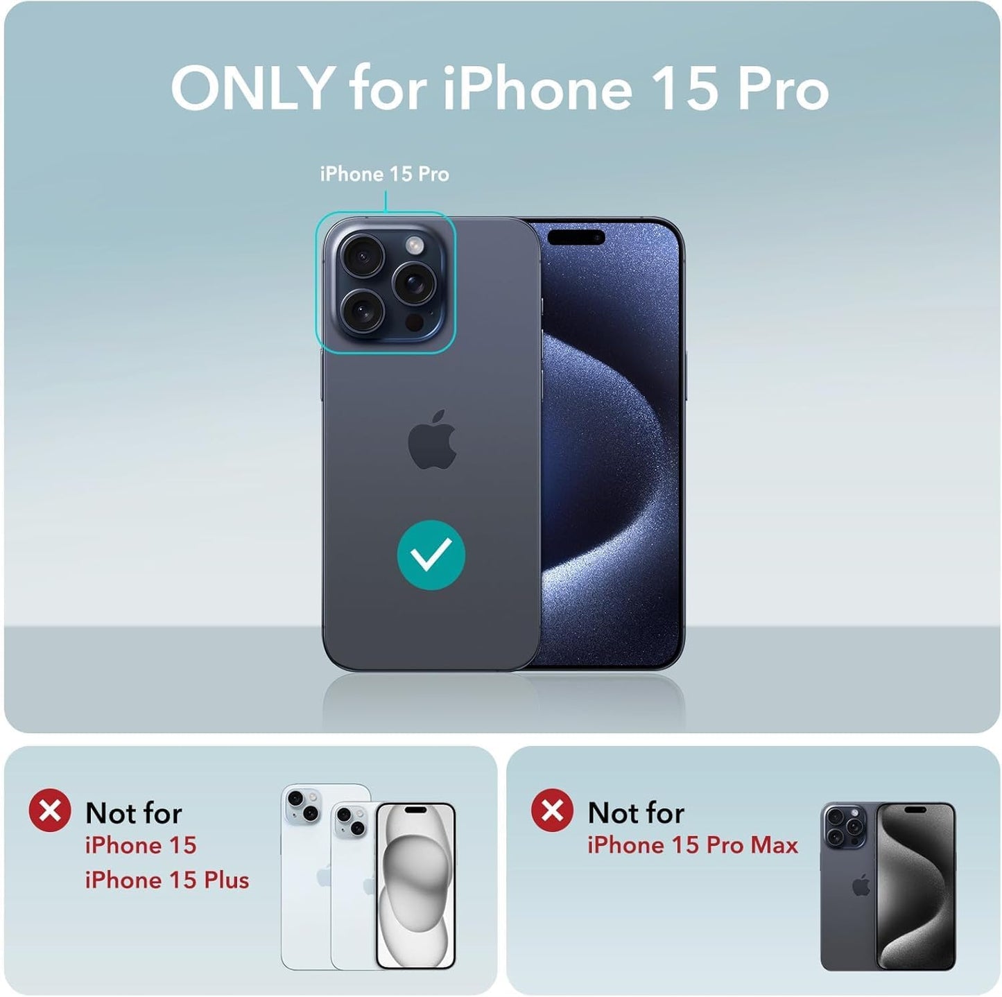 Compatible with iPhone 15 Pro Wallet Phone Case-PU Leather Magnetic Flip Cover with Credit Card Slots,Zipper Pocket & Detachable Wrist Strap,Shockproof Design,for Women and Men-Navy Blue