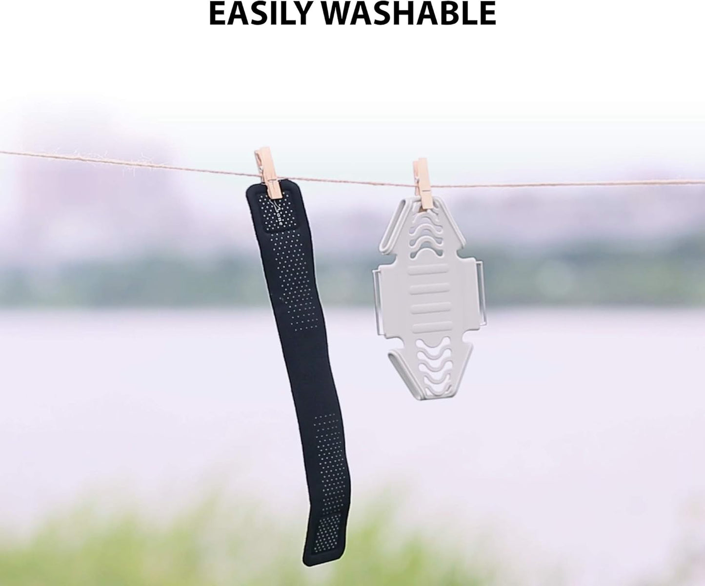 BONE Run Tie, Running Cell Phone Holder, Skin-Friendly & Washable Silicone Sport Armband, Universal Workout Phone Carrier Compatible with Most Smartphone (Gray - Size L/Arm Size 9.8-15.7")"