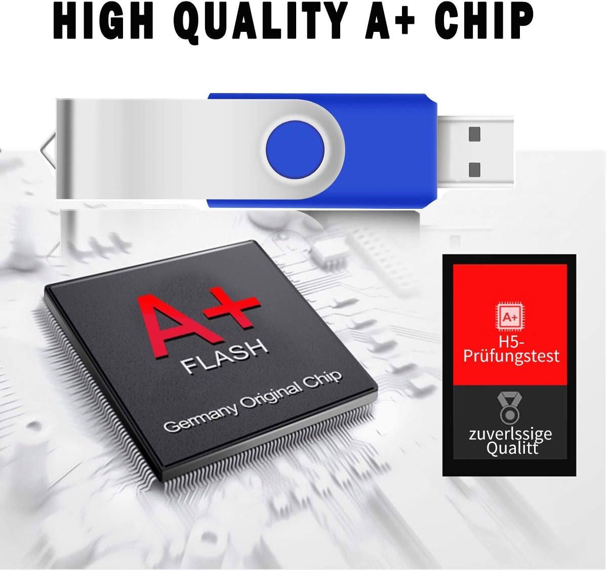 256MB Bulk Flash Drives 50 Pack, EASTBULL USB 2.0 Fast Speed Flash Drives Bulk Swivel Thumb Drives Pack (Blue)