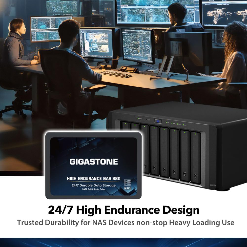 Gigastone 1TB NAS SSD Drive (8-Pack) 24/7 Durable TLC High Endurance RAID Data Storage Network Attached Storage 2.5" SATA Internal Solid State Hard Drives