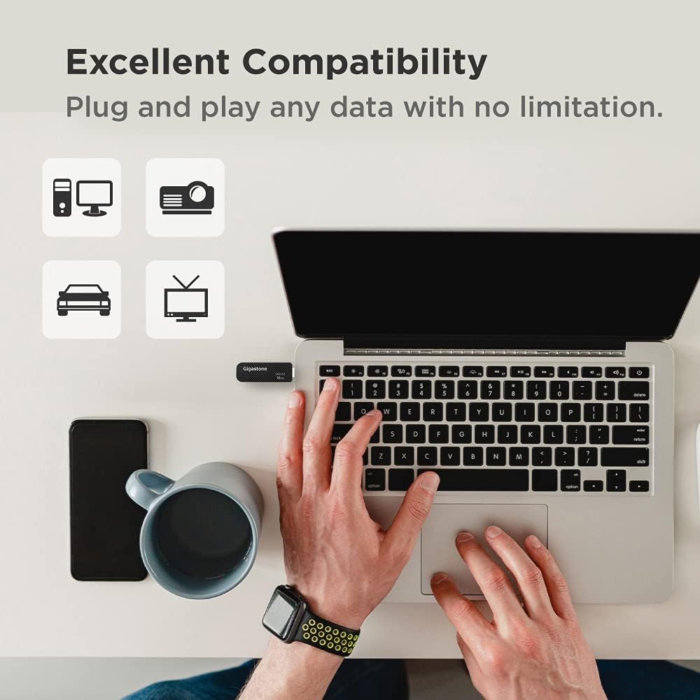 GIGASTONE V30 32GB USB 2.0 Flash Drive 5-Pack, Capless Retractable Design Pen Drive, Carbon Fiber Style, Reliable Performance & Durable
