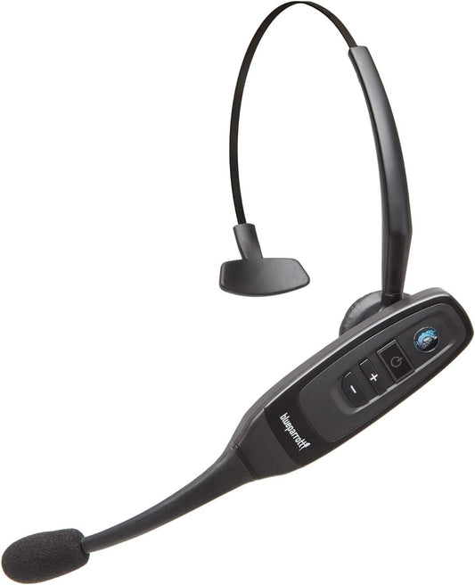 BlueParrott C400-XT Mono Bluetooth Wireless Headphones 96% Noise Canceling Trucker Headset with Mic, Convertible Over Head to Behind Neck Style with 300 ft. Wireless Range, 24 hrs. Talk Time, Black