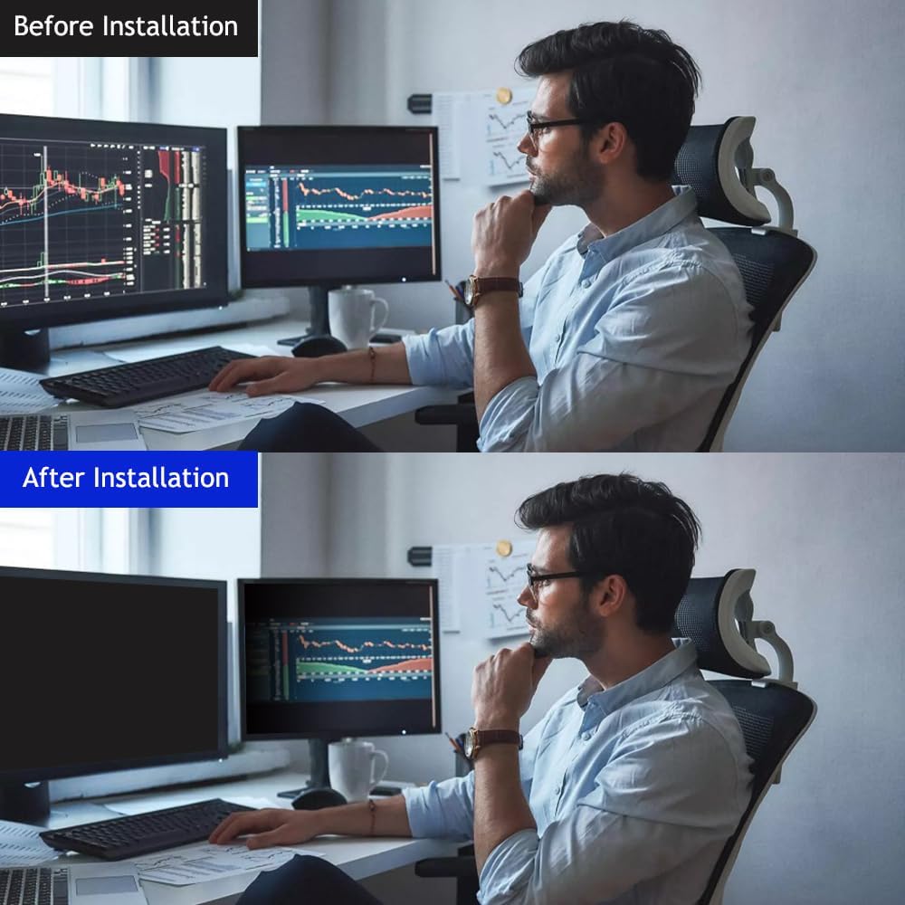 18.5 Inch - 16:9 Aspect Ratio - Computer Privacy Screen Filter for Widescreen Monitor - Anti-Glare - Anti-Scratch Protector Film - Protects Your Eyes from Harmful Glare and Blue Light