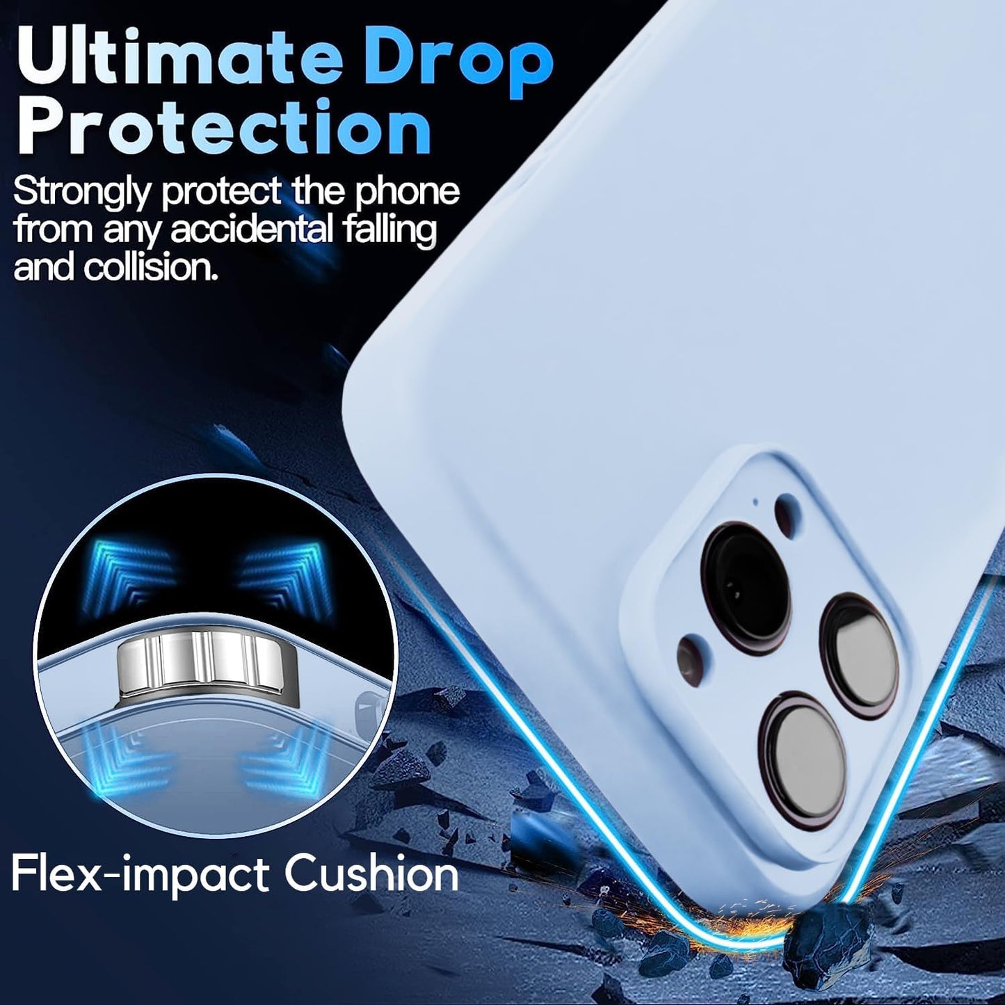 Blaspins Crossbody Lanyard Strap Case for iPhone 14, Neck Cross Body, Adjustable Holder Removable, Drop Protection Shockproof, Hands-Free Silicone Case Cover 6.1 inch, 150 cm Strap, iPhone 14 - Blue