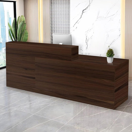 Reception Desk with Counter Modern Checkout Counter with Lockable Drawer Keyboard Tray Receptionist Desk for Office Salon Reception Table B Right 47inch/120cm