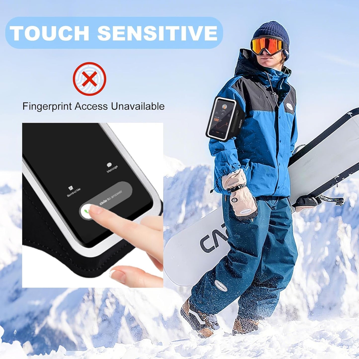 Running Armband with Earphone Pouch & Card Slot, Running Phone Holder for iPhone 16 15 14 Pro Max Plus Galaxy S25 S24 S23 Ultra, Up to 6.8" Phones"