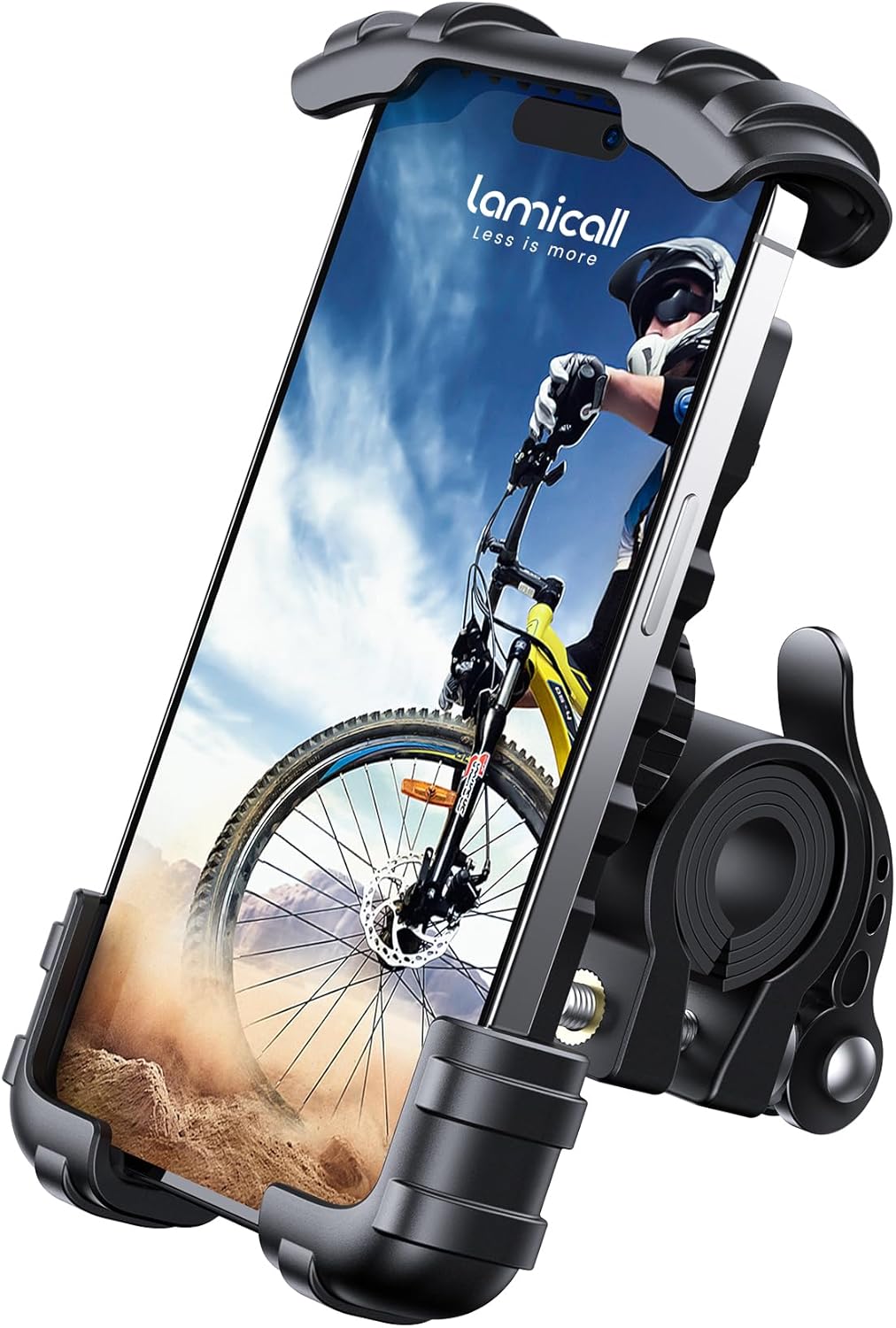 Lamicall Bike Phone Holder, Motorcycle Mount - Motorcycle Phone Holder, Handlebar Cell Phone Clamp, Scooter Phone Clip for iPhone 16 Pro Max/Plus, 15 Pro Max, S10, S20, More 4.7" to 6.8"" Smartphones"