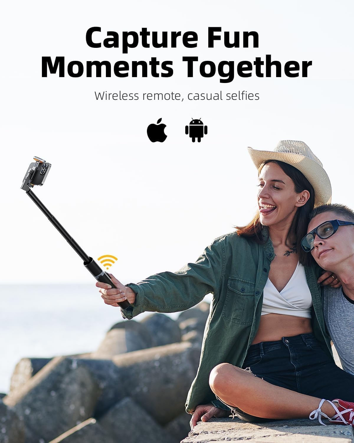 Tripod for iPhone, Selfie Stick for iPhone with Remote, Phone Tripod for Recording,Compatible with All Cell Phone and Camera, A67P-C (52")"