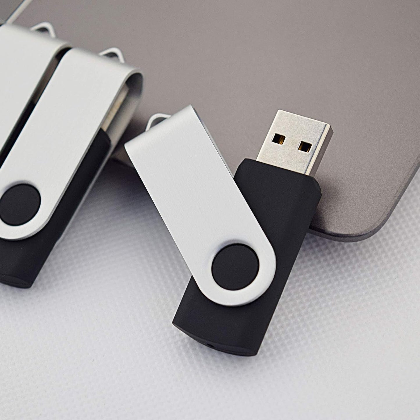 KOOTION Wholesale Bulk 50 Pack USB Flash Drive 128MB Flash Drive Thumb Drive Flash Drives Swivel Memory Stick, Black