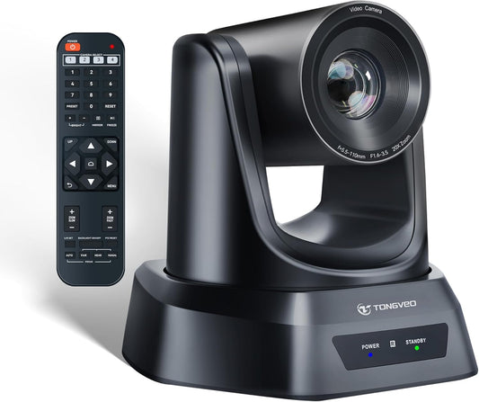 PTZ Camera 20X Optical Zoom HDMI IP Live Streaming SDI USB3.0 1080P 60fps PoE Supports for Church Services Worship Education Video Conference with OBS vMix Wirecast Zoom YouTube and More