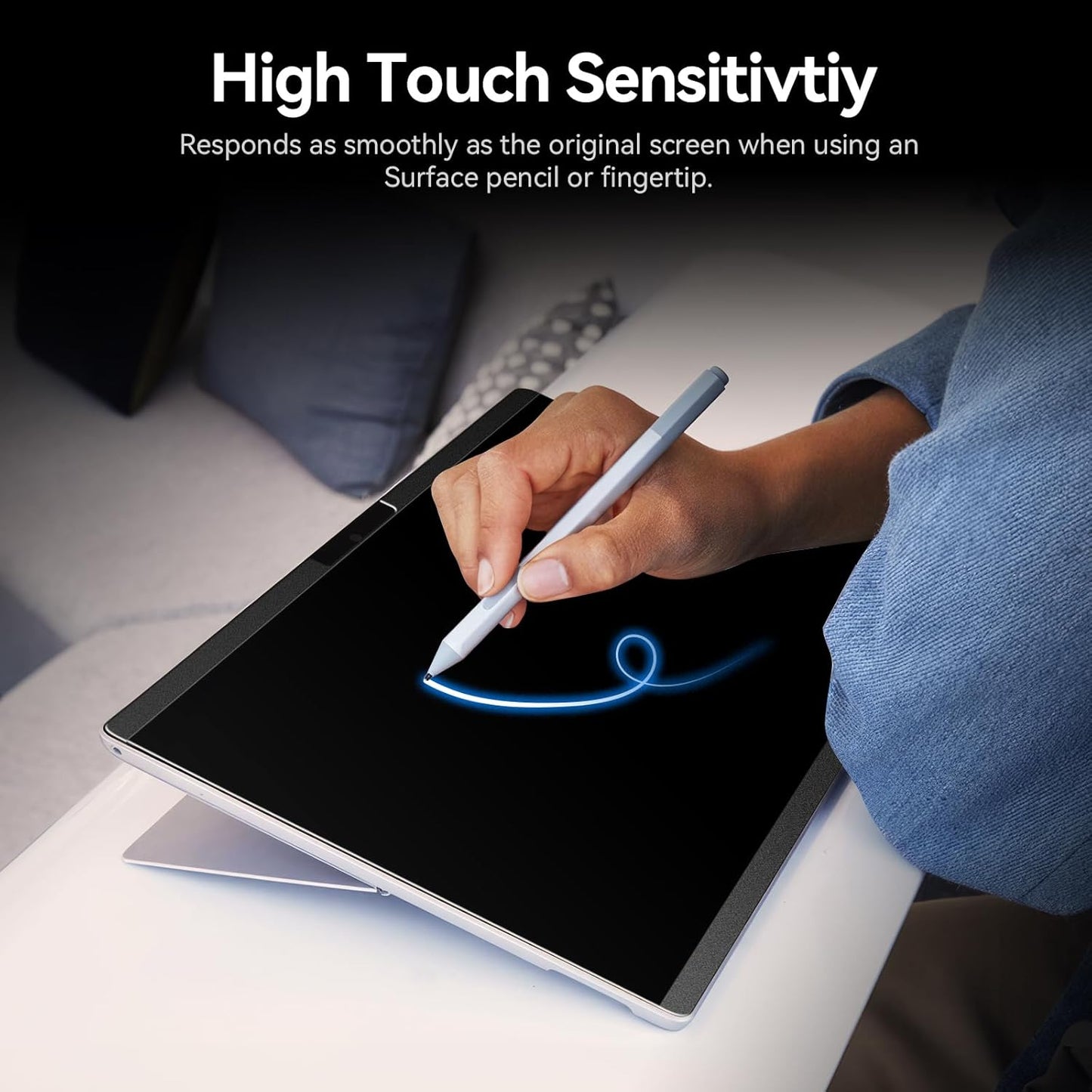 Magnetic Privacy Filter Compatible with 15 Inch Surface Laptop 5/4/3/2/1, Removable Anti Glare Blue Light Laptop Privacy Screen Black Security Private