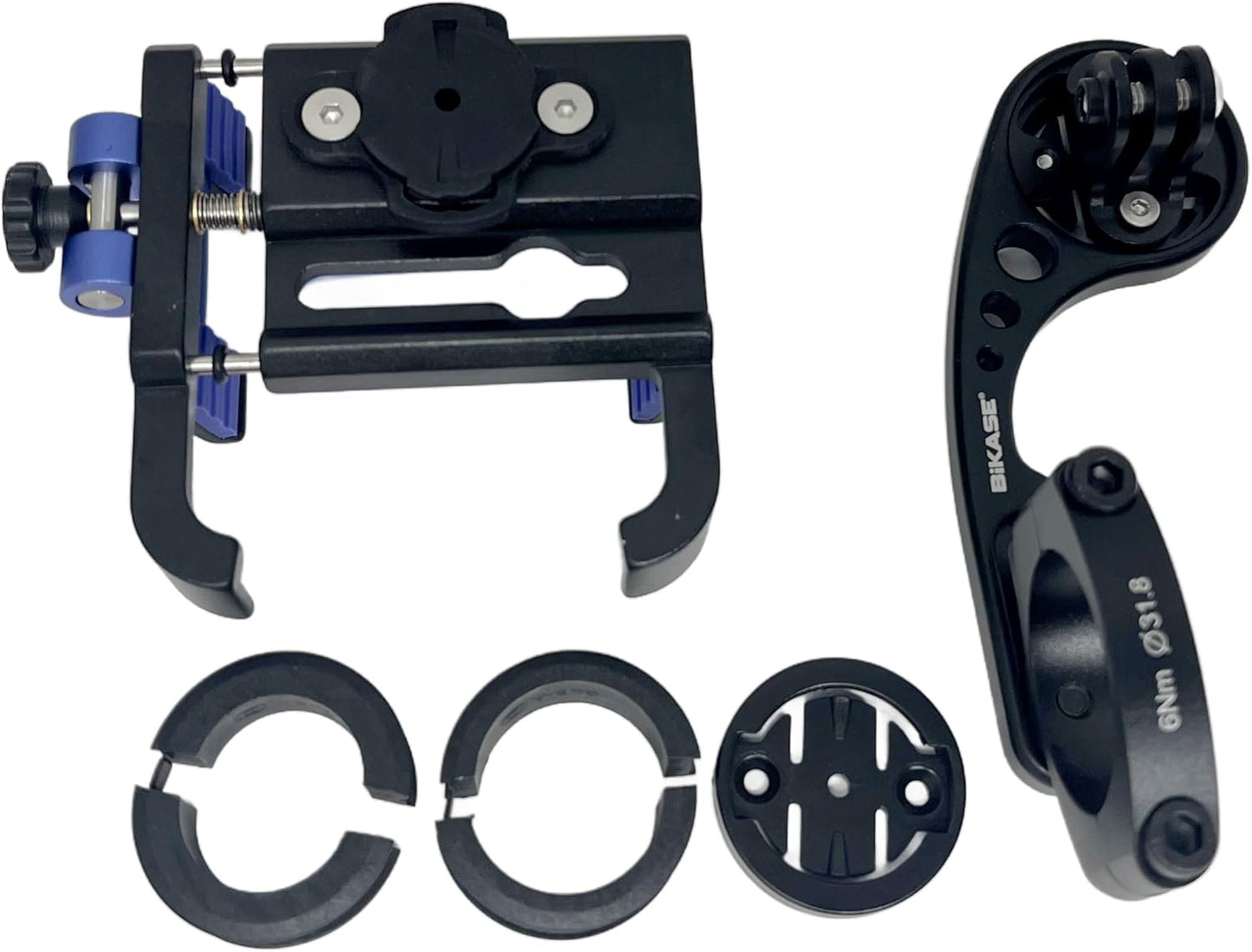 BiKase BiKGrip Bike Phone Holder with Computer Mount Garmin Compatible Bracket, Handlebar Cell Phone Clamp, for Any Phone 4.7" to 6.8"" Smartphones Made of 6061 Aluminum - Ebike"