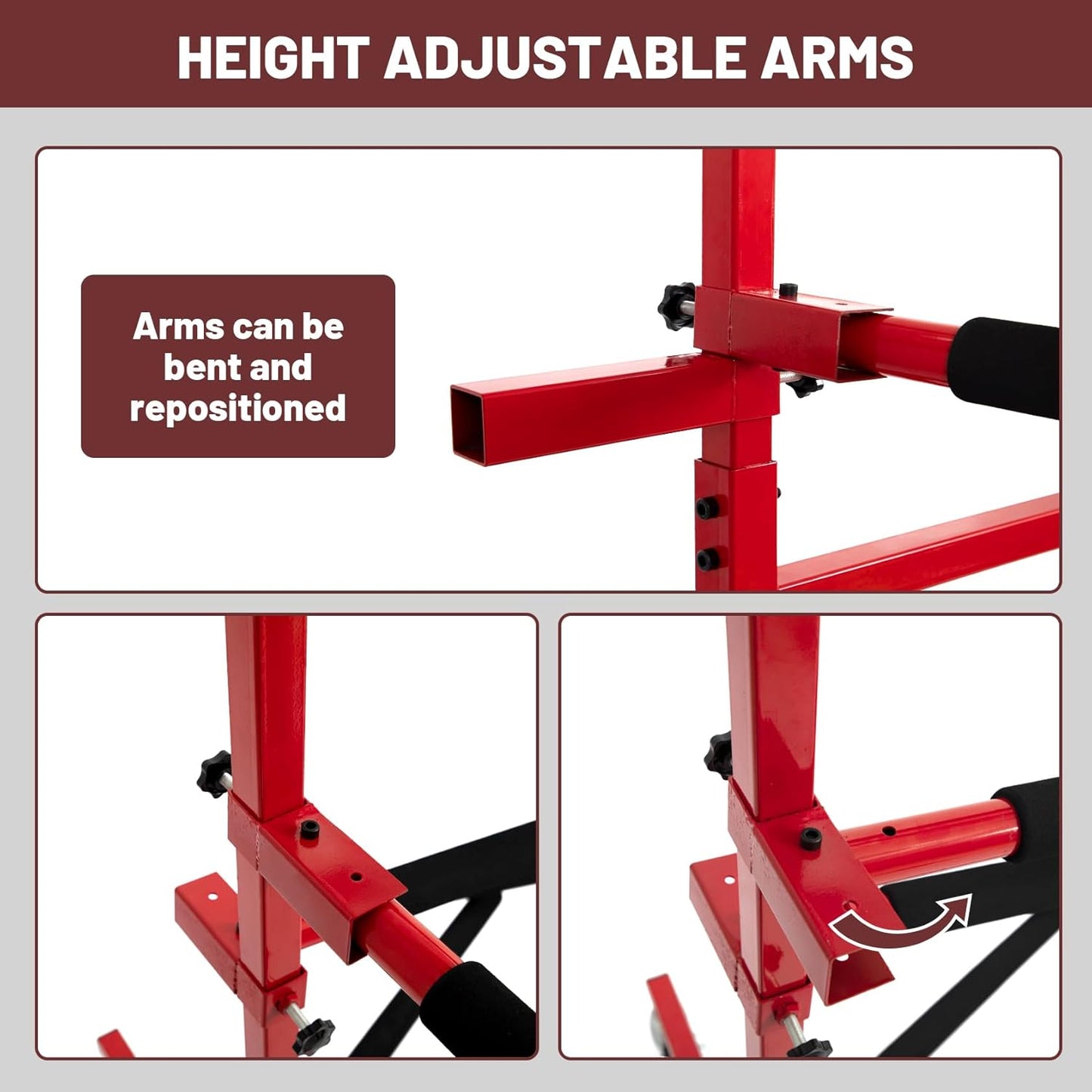 Mobile Bumper Storage Rack, 8 Pairs of Arms Double Sided Bumper Stand with Lockable Wheels, Heavy Duty Utility Bumper Storage Dolly Length Adjustable for Automobile Parts Accessories, Red